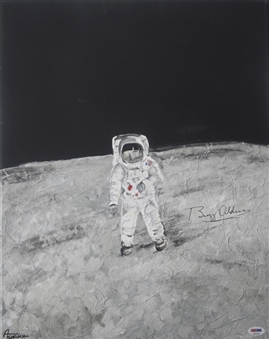 Buzz Aldrin Signed Original Moon Landing 20x24 Painting on Canvas (PSA/DNA)